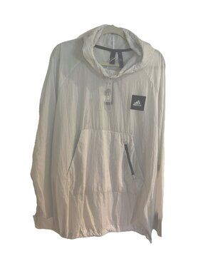 Adidas Mens Sheer Hooded Raincoat Anorak Jacket White NEW Sz XL RSP $70